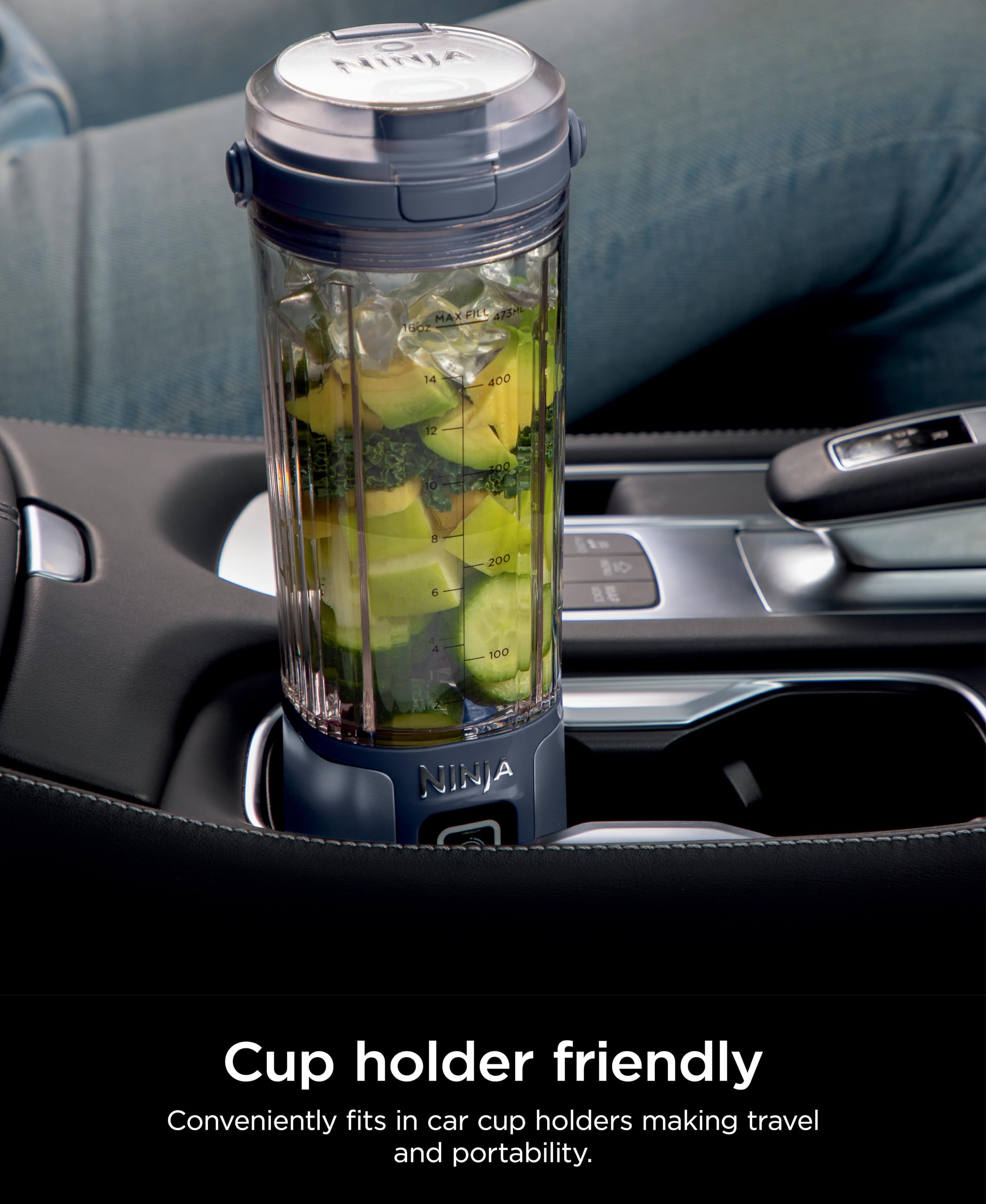 Ninja Blast Portable Blender - Cordless 18oz Personal Blender for Smoothies, Protein Shakes & Juices | BPA Free, Leakproof Lid with Sip Spout | USB-C Rechargeable & Dishwasher Safe | Denim Blue (BC151NVC) | Perfect for Gym, Travel & Healthy On-the-Go Lifestyle