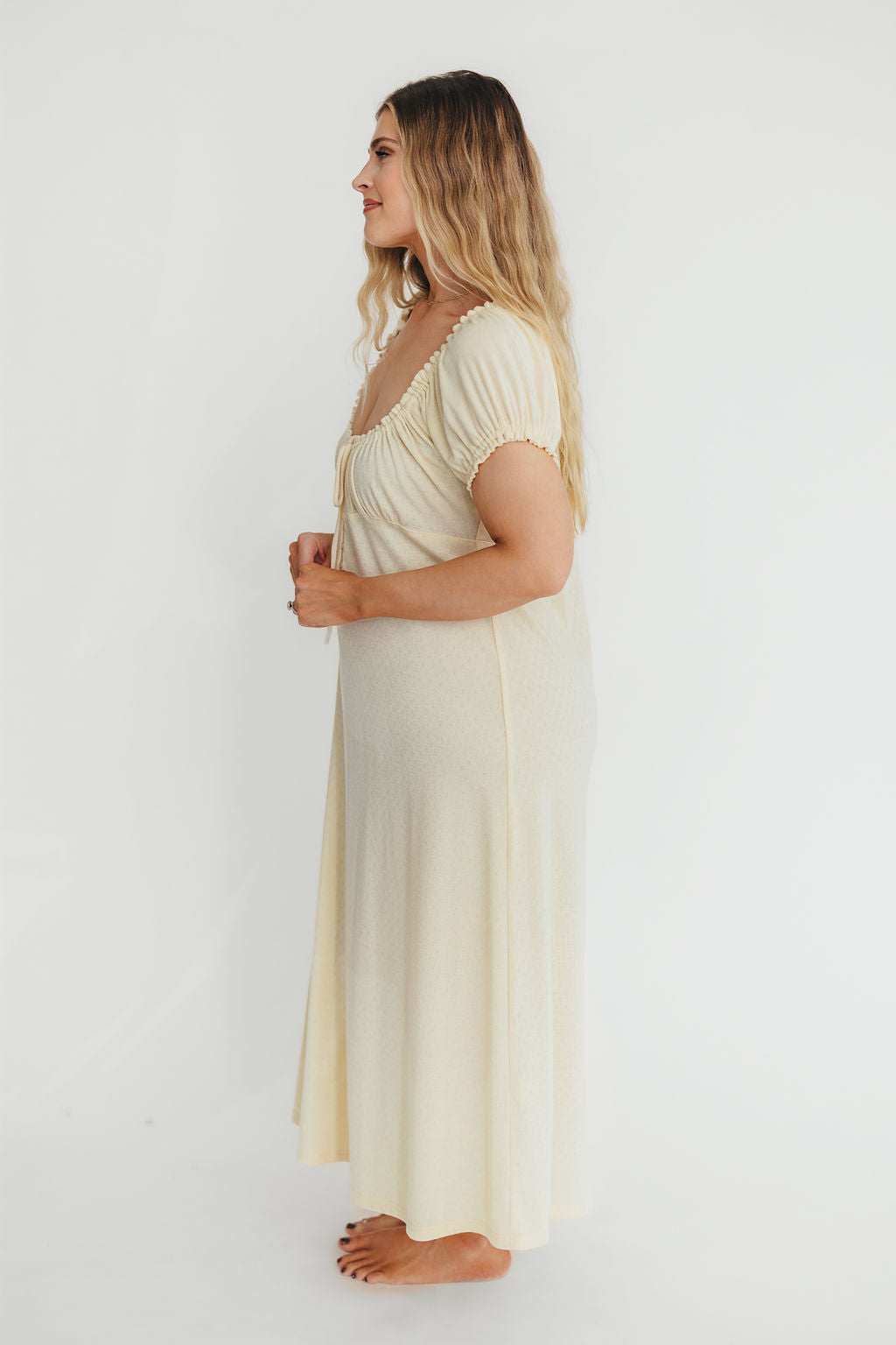 Remi Maxi Dress in Custard - Elegant Flowy Long Dress for Women | Perfect for Summer, Beach, Weddings & Casual Outings