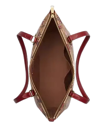 Coach Signature Canvas Cherry Print Gallery Tote Bag - Stylish Handbag for Women, Work, Travel & Everyday Use