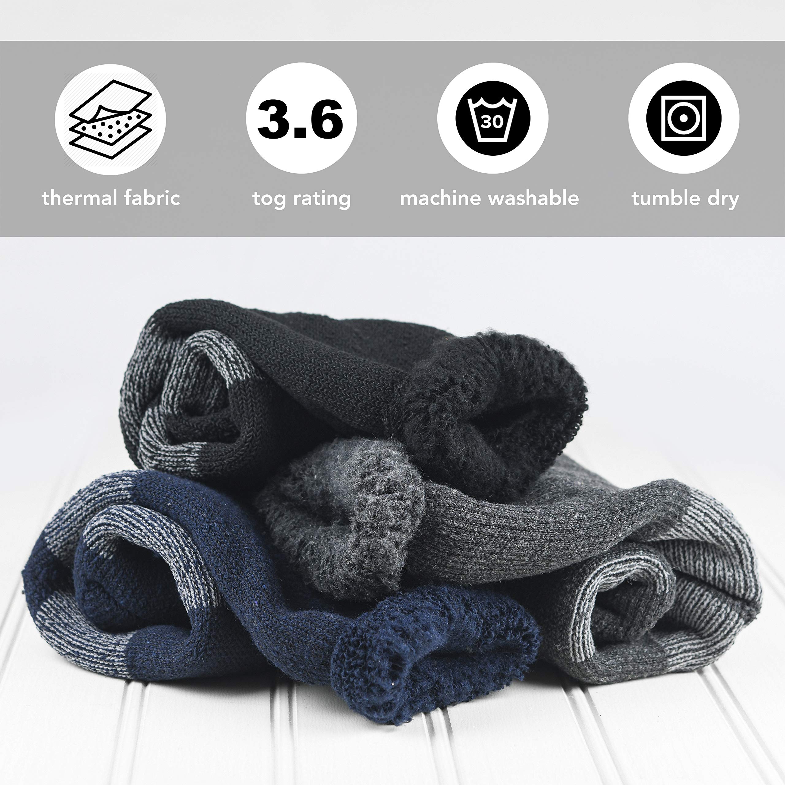 Debra Weitzner Thermal Socks for Men & Women - 4/6 Pairs Warm Winter Crew Socks, Thick Boot Socks for Cold Weather - Perfect for Hiking, Skiing & Outdoor Activities