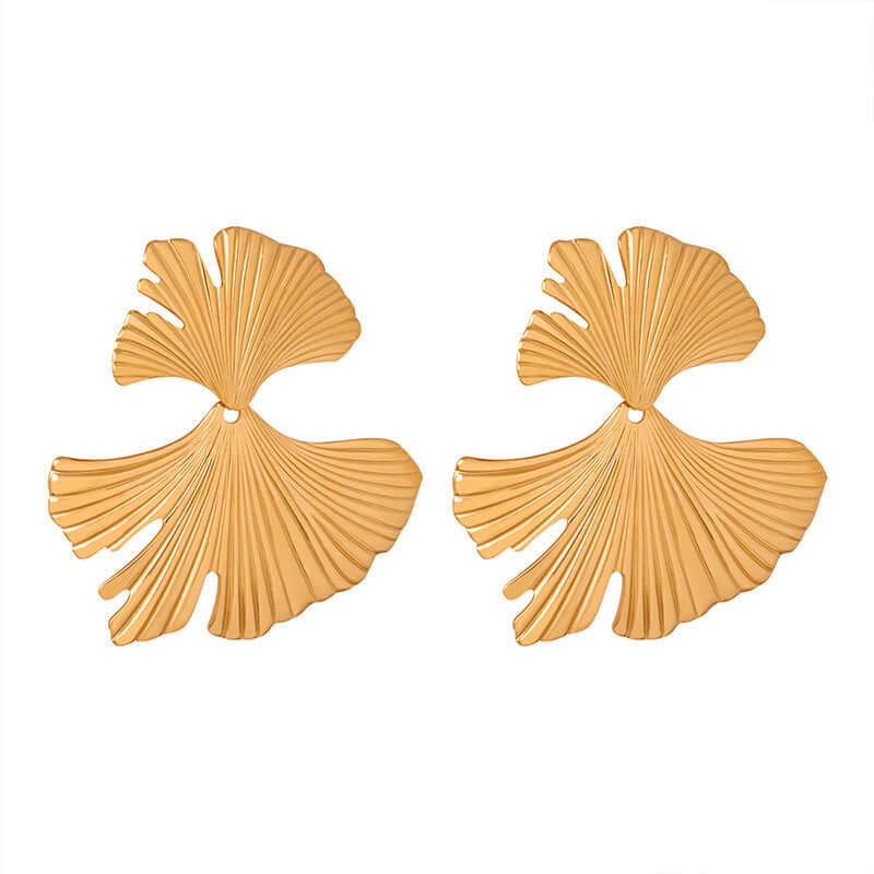 Ginkgo Leaf Vine Stud Earrings in Gold and Silver | Elegant Botanical Jewelry for Women | Perfect for Everyday Wear, Office, and Special Occasions
