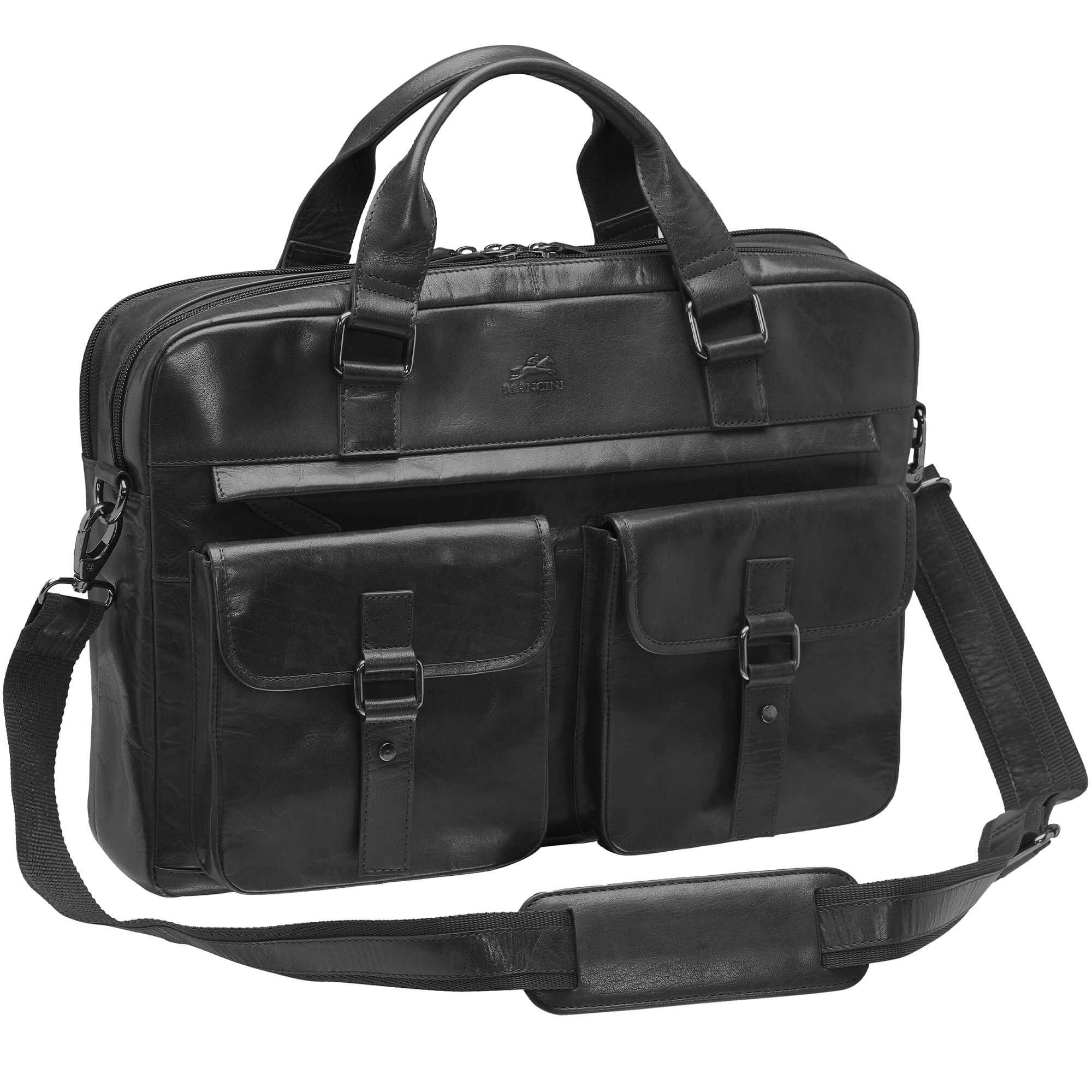 Mancini Buffalo Leather Briefcase for 15.6