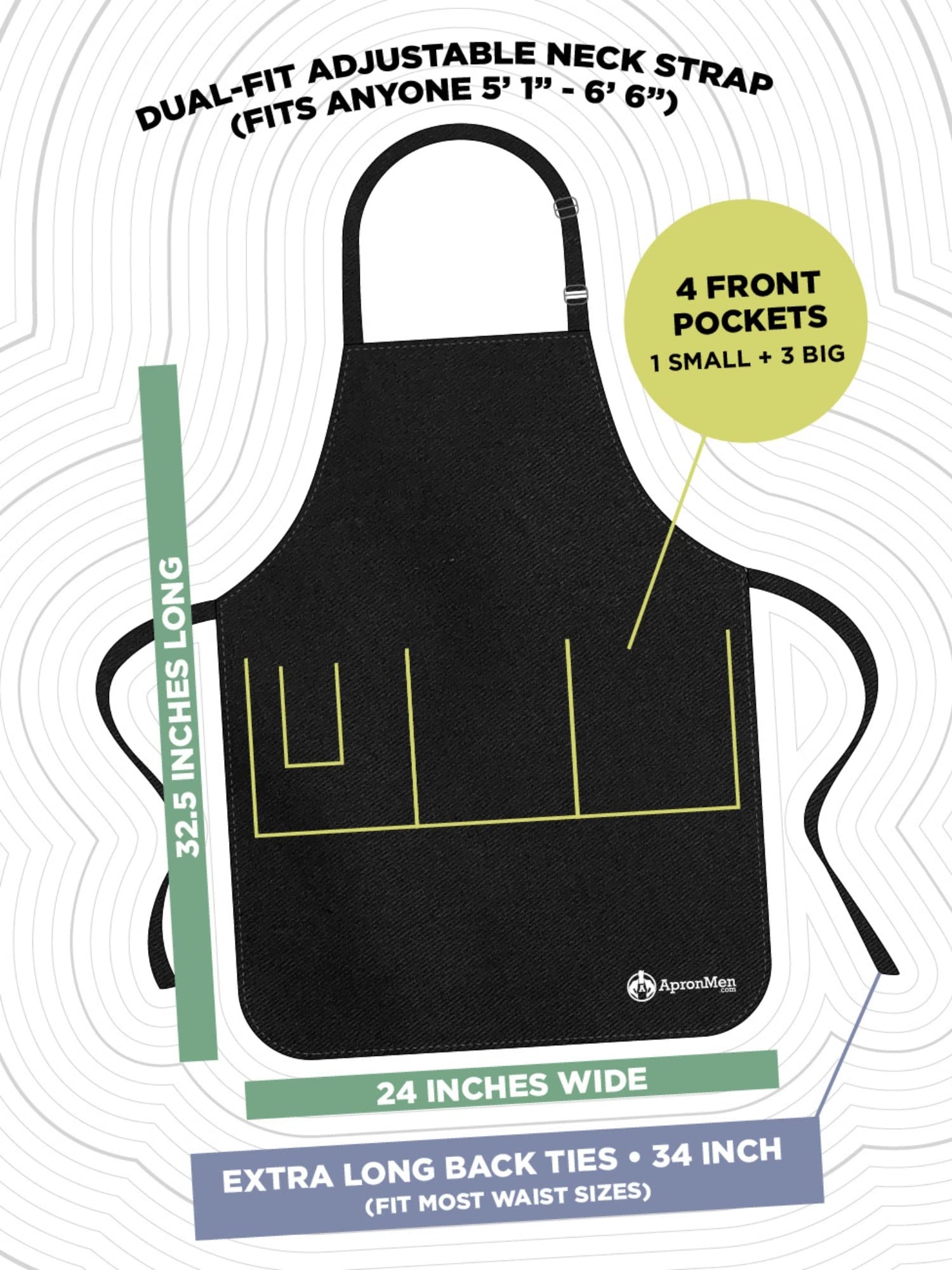 Uncle Definition BBQ Apron - Fun & Unique Gift for Grill Masters - One Size Fits All - Perfect for Backyard Cookouts, Father's Day & Family Gatherings