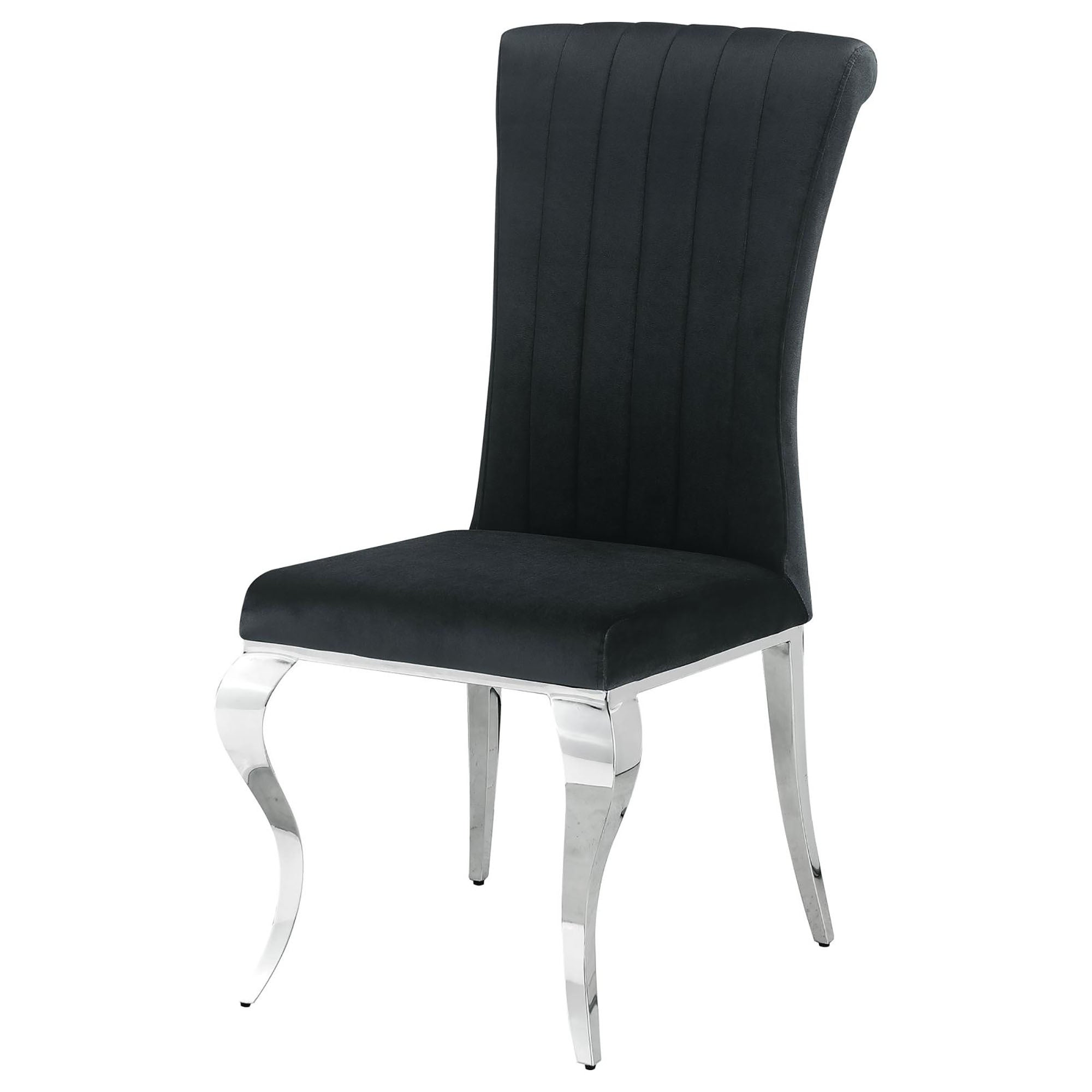 Modern Black Upholstered Dining Side Chairs Set of 4 - Comfortable Fabric Kitchen Chairs with Wooden Legs - Perfect for Dining Room, Kitchen, Office or Small Space Decor