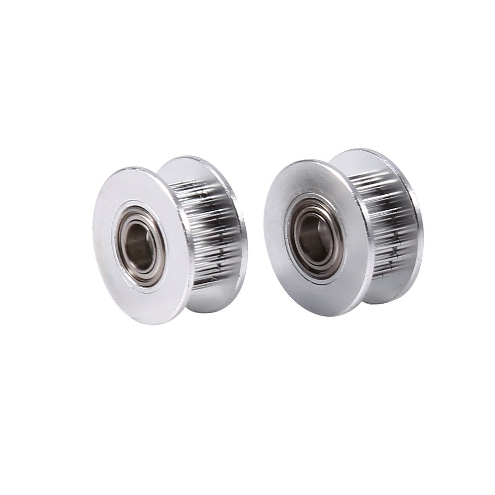2Pcs 5mm ID Aluminum Timing Belt Idler Pulley with Bearing - Synchronous Wheel for 3D Printer Parts & CNC Machine Accessories | Perfect for Belt Tensioning & Motion Control Systems