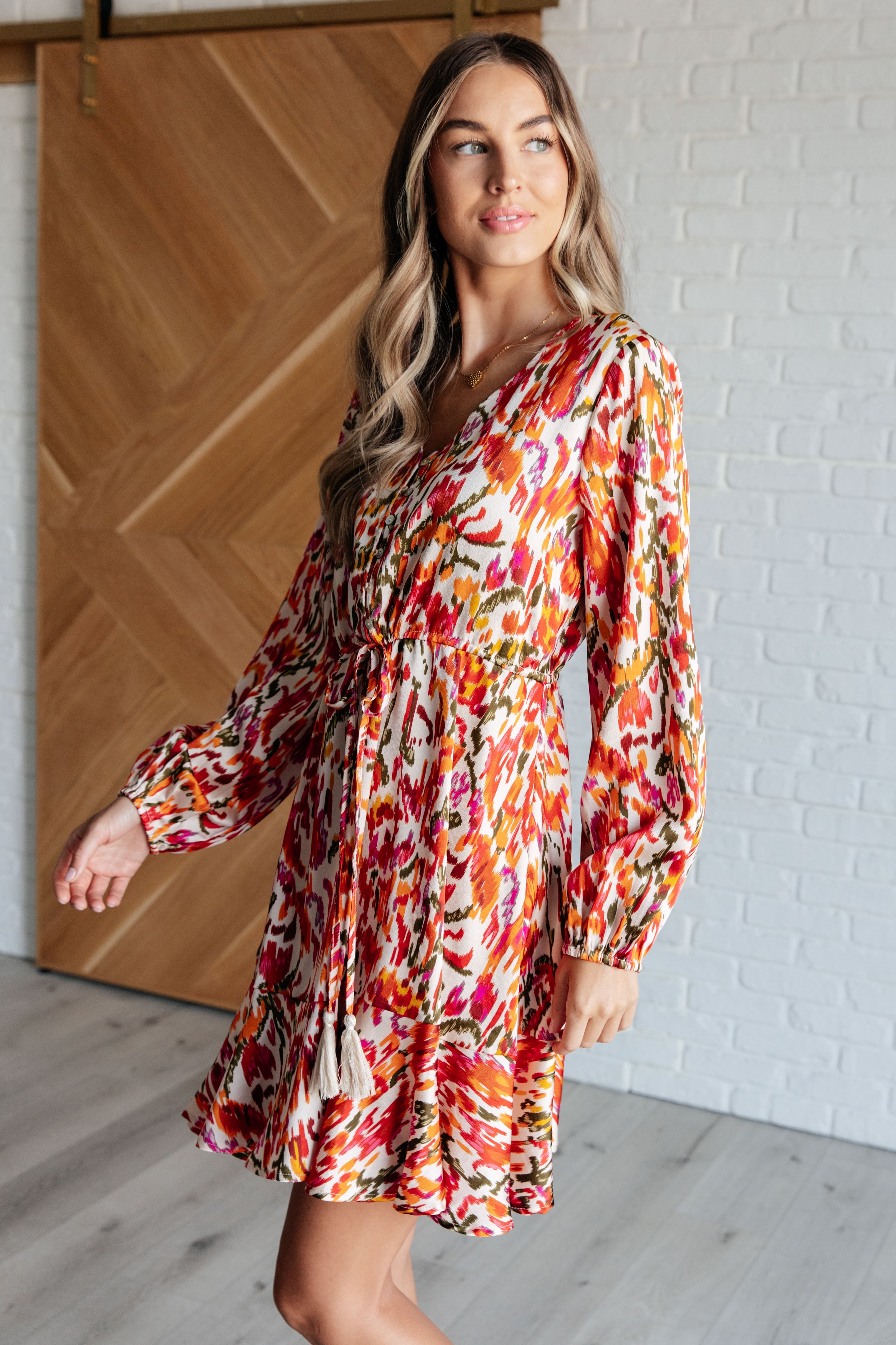 Once Upon a Dream V-Neck Balloon Sleeve Dress - Elegant Flowy Women's Party Dress for Weddings, Cocktail Parties & Special Occasions