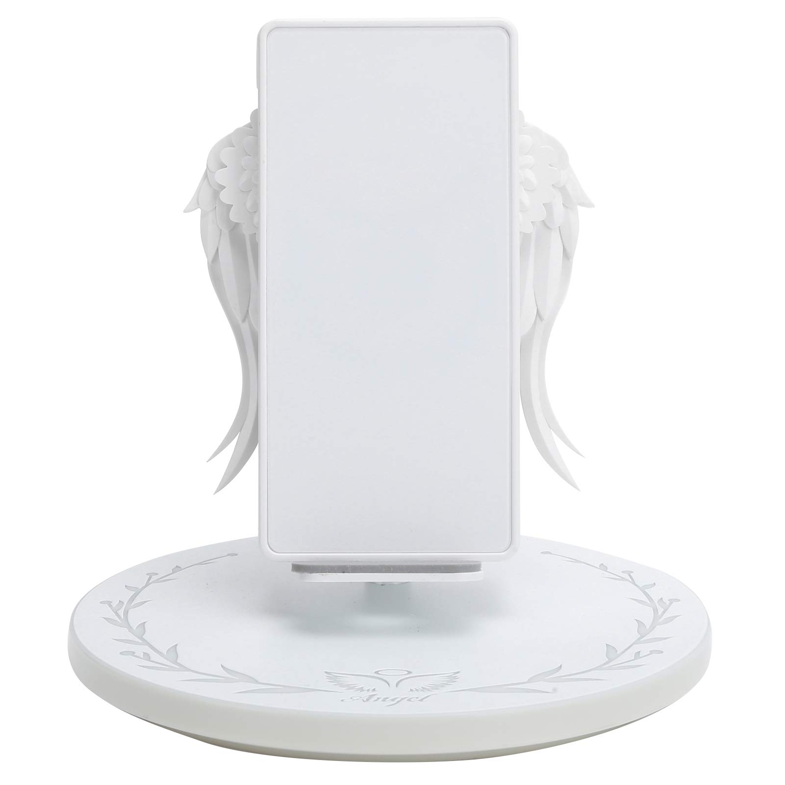 10W Fast Wireless Charging Stand with Angel Wing Design - 7 Color LED Light, Overload Protection, Qi-Certified for iPhone 15/14/13/12, Samsung Galaxy S23/S22/S21, AirPods - Perfect for Bedside, Office & Car Use