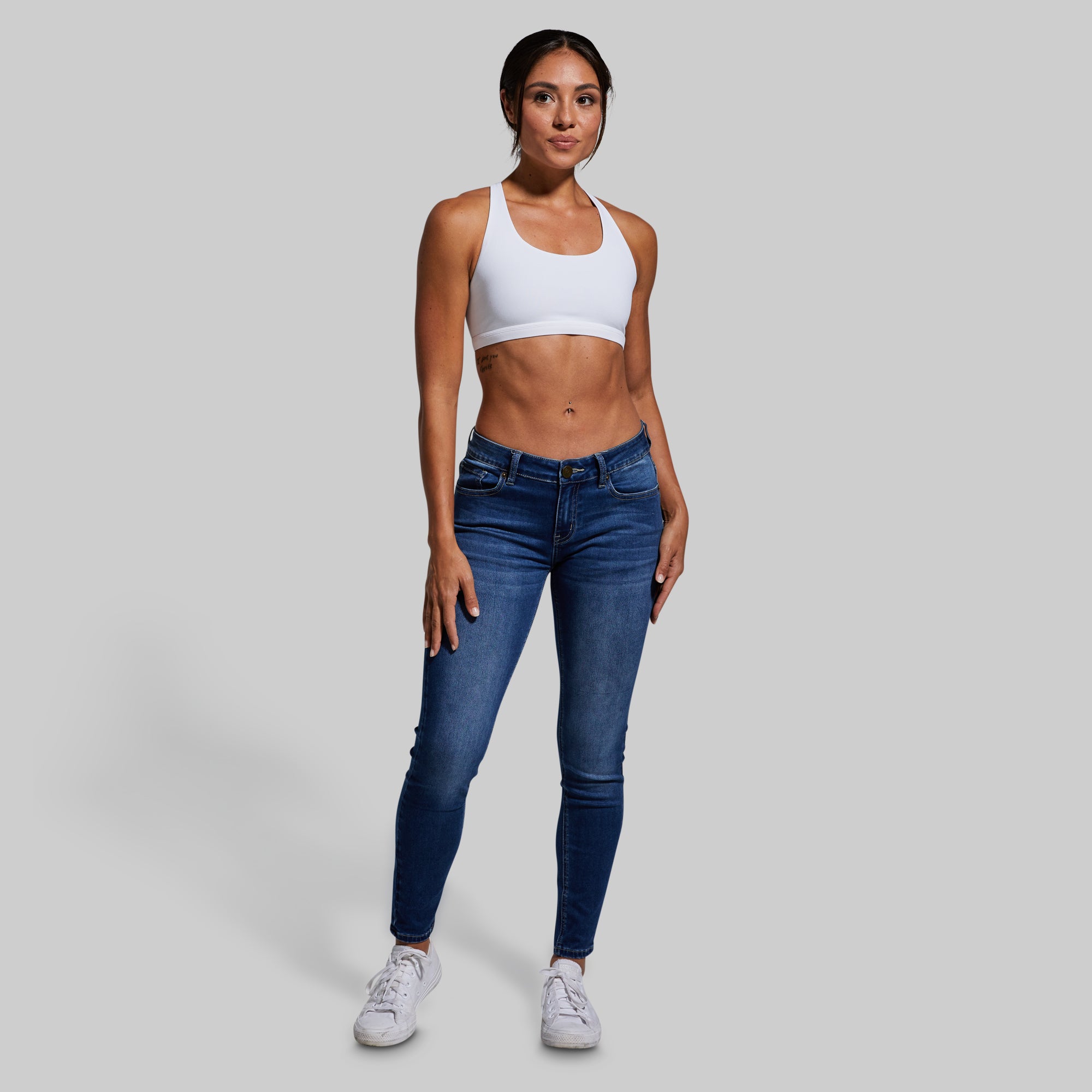 Stretchy Mid Rise Skinny Jeans for Women - Dark Wash Denim Pants, Comfortable & Flexible Fit for Everyday Wear, Work or Casual Outfits