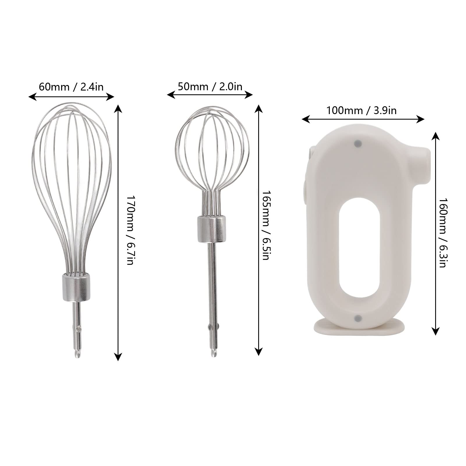 5V 20W Electric Hand Mixer with 3 Speeds & Anti-Slip Handle - Stainless Steel Handheld Milk Frother, Egg Beater & Foam Maker for Baking, Coffee, Desserts (White) - Perfect for Home Kitchen, DIY Drinks & Pastry Making