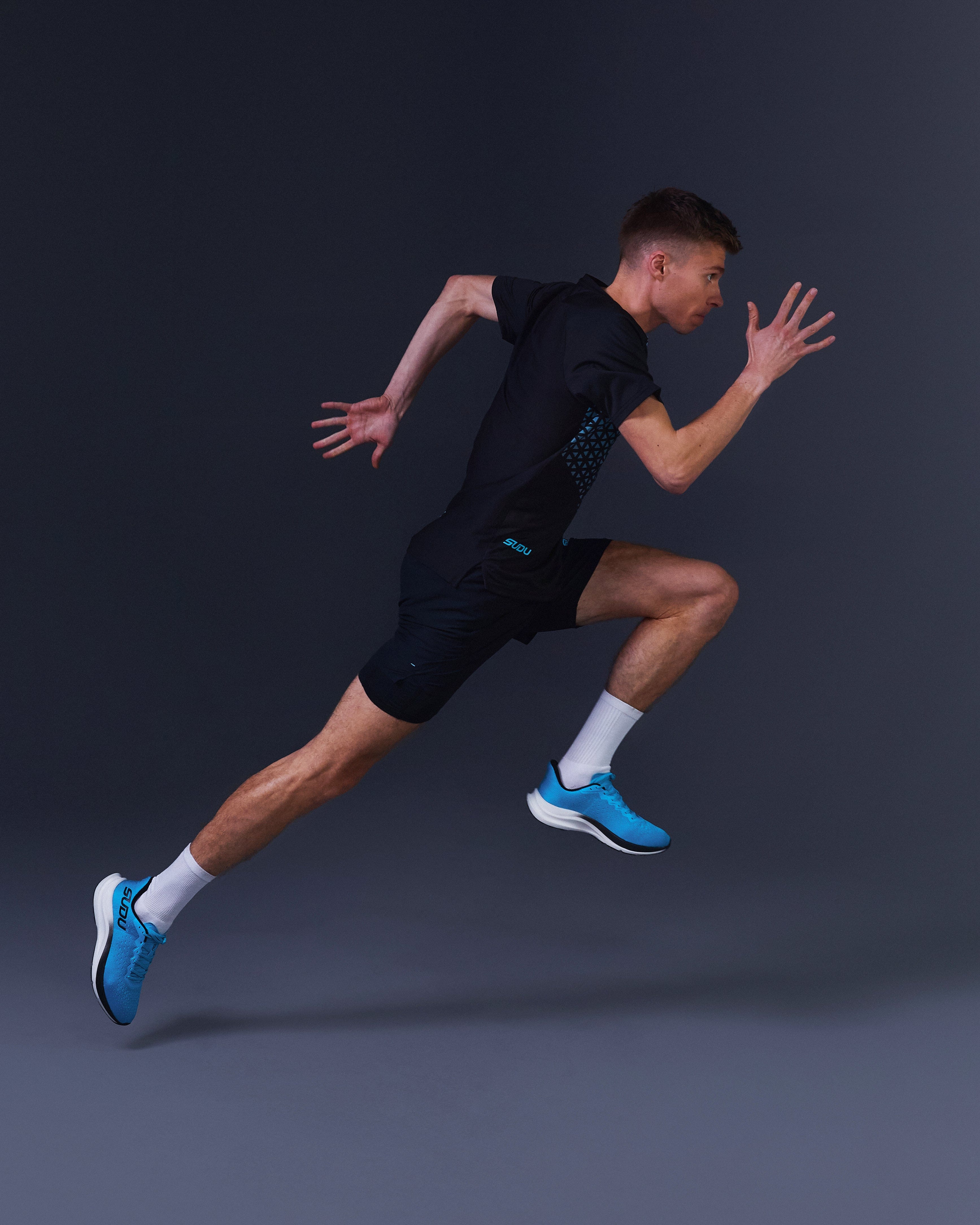 SRT SS 01 Short Sleeve T-Shirt for Men - Comfortable Cotton Casual Tee in Black & Light Blue - Perfect for Everyday Wear, Gym & Outdoor Activities