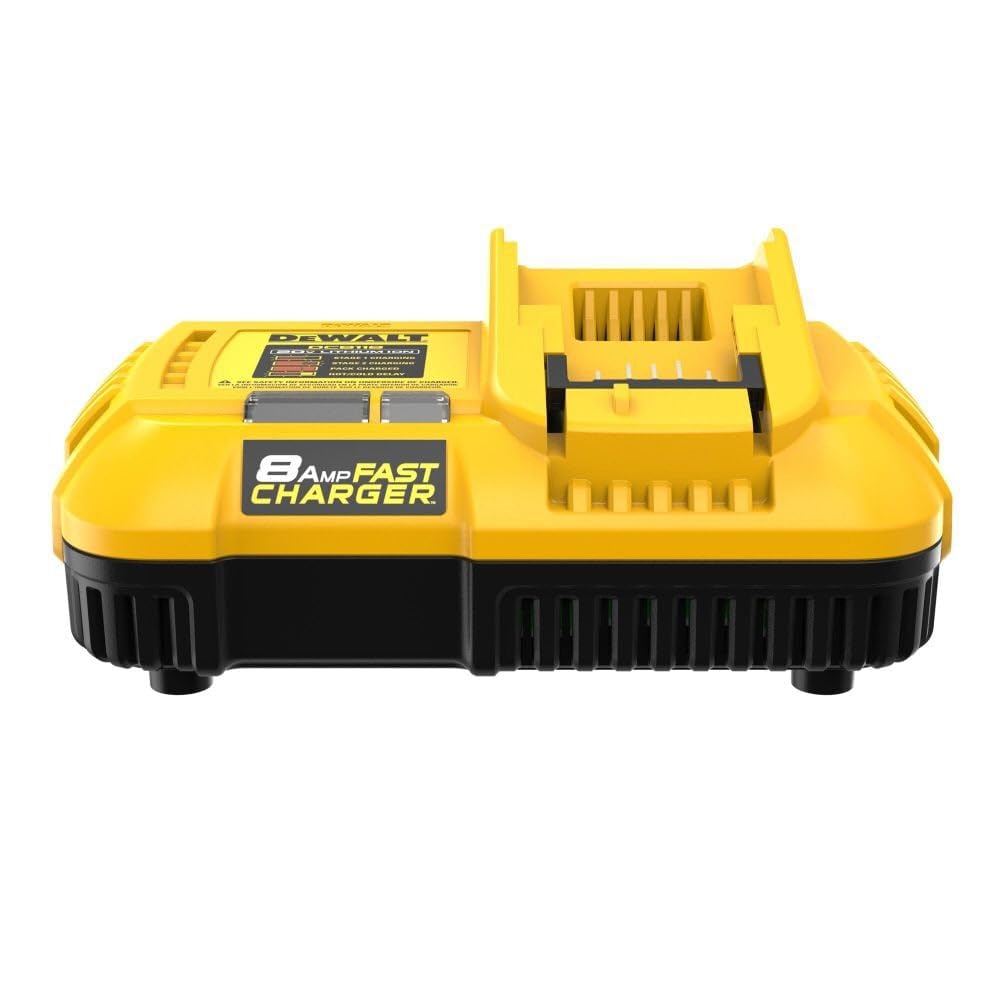 DEWALT DCB118 20V MAX/FLEXVOLT Lithium-Ion Battery Charger with Fan Cooling & Fast Charging - Power Tool Battery Charger for Cordless Drills, Saws & More - Perfect for Construction Sites & DIY Projects