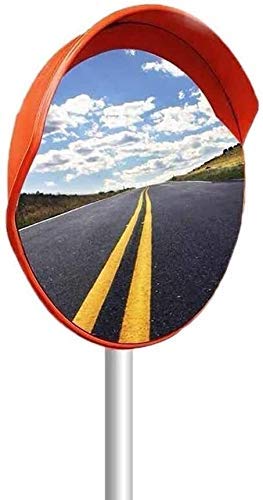 Wide-Angle Convex Safety Mirror for Traffic & Blind Spots - 30-120cm PC Plastic Rainproof Mirror with Sunscreen - Ideal for Parking Lots, Warehouses & Road Safety