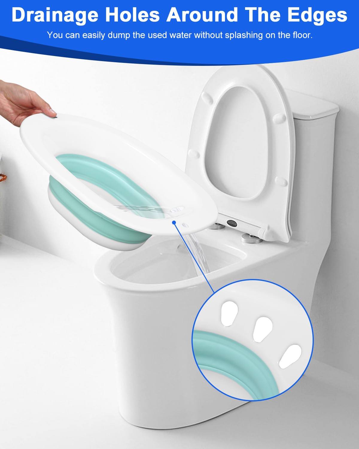 Foldable Toilet Seat Bidet with 2 Cleaning Sponges - Portable Sitz Bath for Hemorrhoid Treatment, Postpartum Care, Pregnancy & Elderly Use - Ideal for Home, Hospital & Travel Comfort