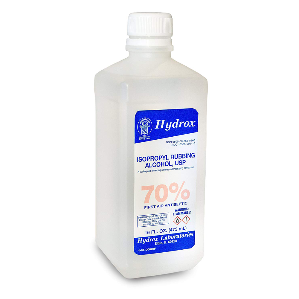 70% Isopropyl Alcohol 16oz (1 Pint) - First Aid, Disinfectant & Cleaning Solution for Home, Office & Medical Use