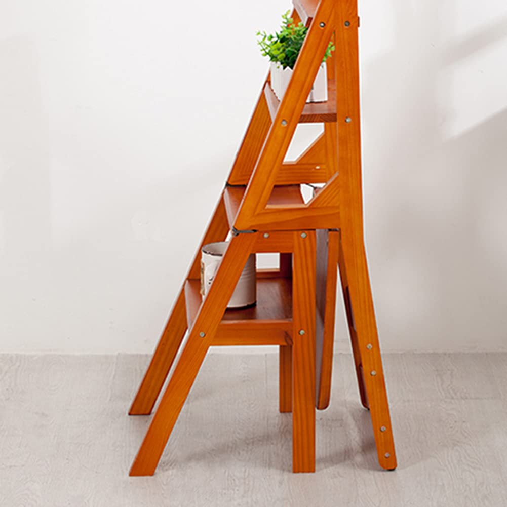 XHALERY Foldable Step Stool with Handle - 4 Step Ladder Stool for Kitchen, Bathroom, Shoe Rack & Home Use - Portable Non-Slip Multi-Purpose Stool for Adults & Kids - Perfect as Step Stool, Ladder, or Storage Helper