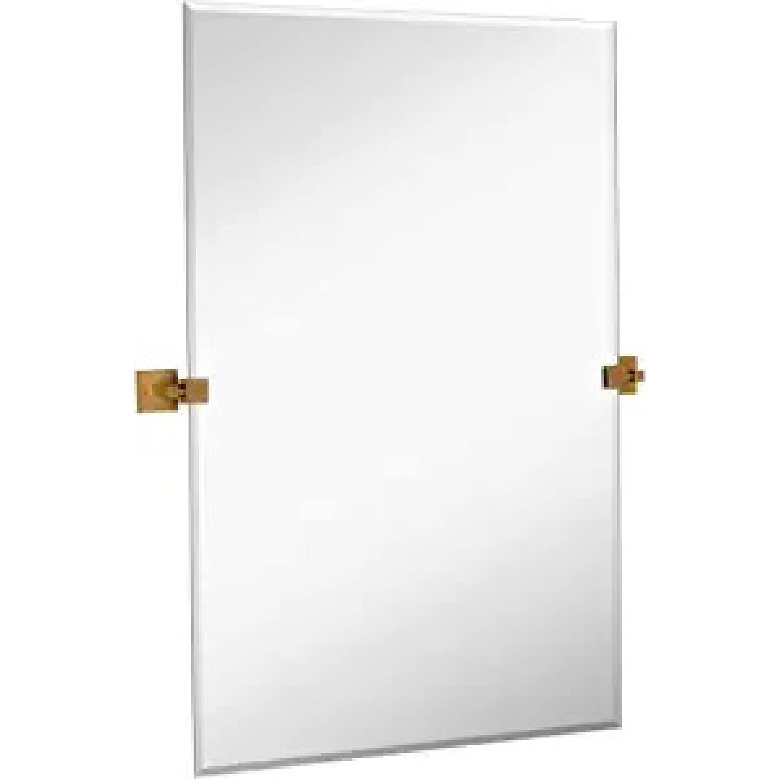 24x36 Inch Pivot Wall Mirror with Brushed Gold Brackets - Frameless Adjustable Bathroom Vanity Mirror for Modern Farmhouse Decor | Perfect for Bedroom, Bathroom & Entryway Makeovers