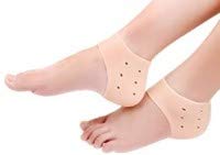 **KANAKADHARA Silicone Gel Heel Pads for Cracked Heels – Anti-Swelling & Pain Relief Socks with Moisturizing Cream – Foot Care & Ankle Support Cushion (1 Pair, Beige, Free Size) – Perfect for Dry Skin & Hard Cracked Heels Repair at Home or Work**