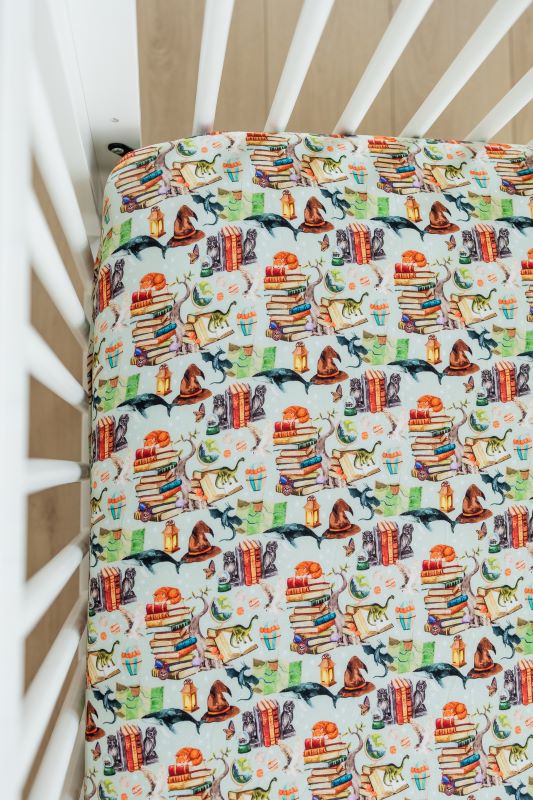 Soft Storybook Crib Sheet - 100% Cotton Baby Bedding for Nursery & Toddler Sleep - Perfect for Bedtime Stories & Nursery Decor