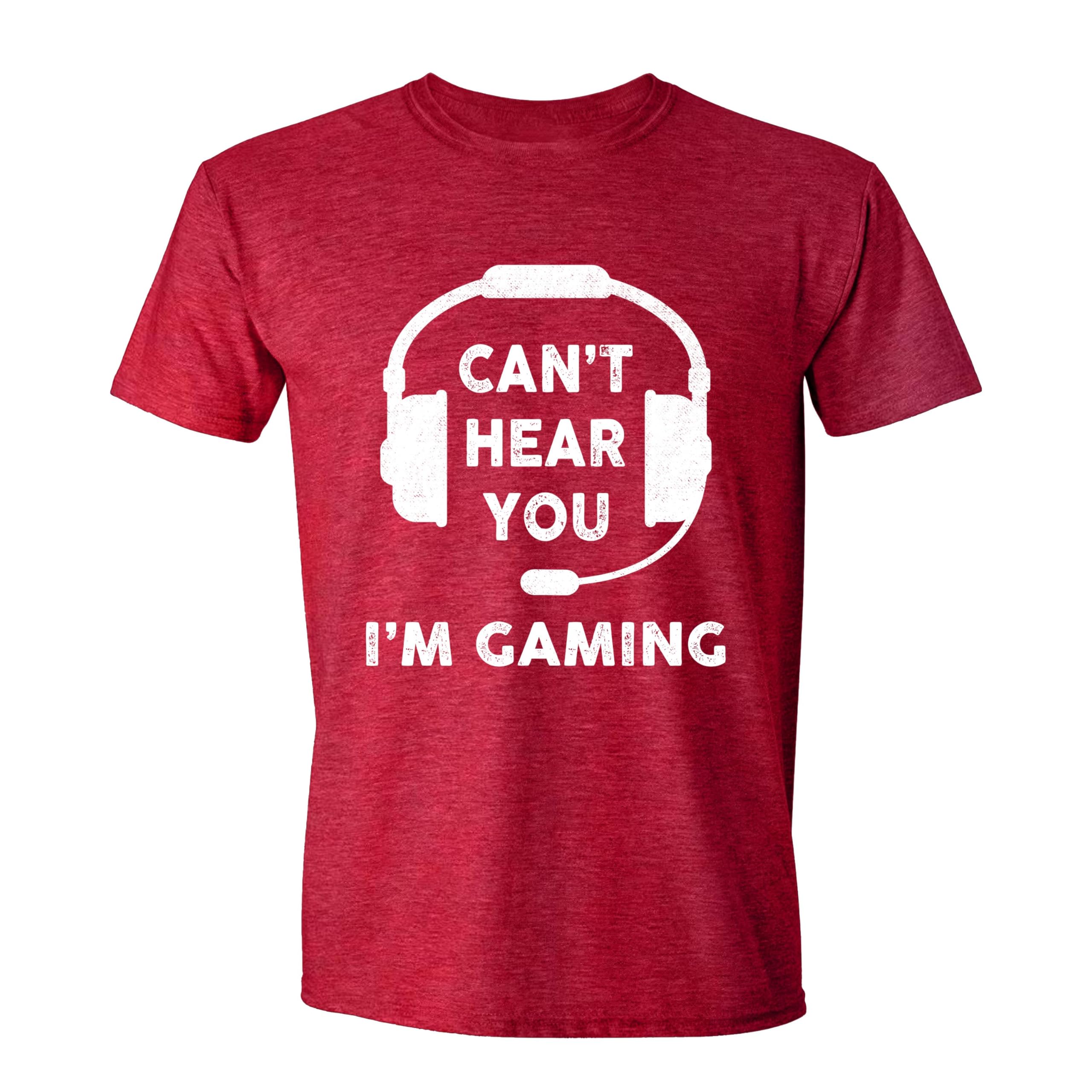 Funny Gaming T-Shirt for Men - 'Can't Hear You I'm Gaming' Video Gamer Humor Tee - Perfect Gift for Teen Boys & Gamers - Great for Gaming Sessions, Parties & Casual Wear
