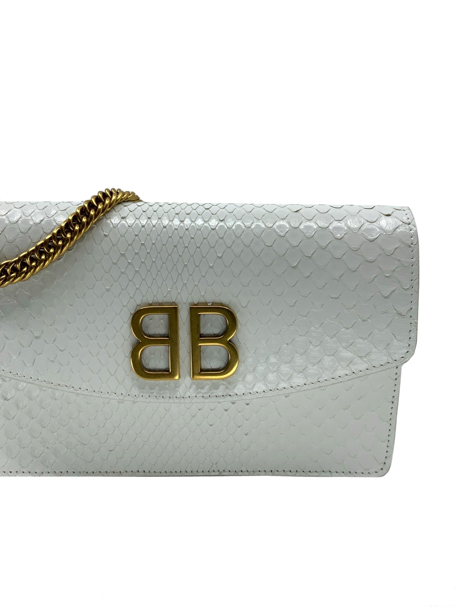 Balenciaga BB Snakeskin Wallet on Chain Bag - Luxury Designer Crossbody Purse for Women | Perfect for Evening Parties, Date Nights & Special Occasions