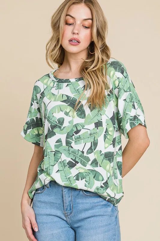 BOMBOM Lightweight Printed Round Neck Short Sleeve T-Shirt for Women - Casual Summer Tee for Outfits, Travel & Everyday Wear