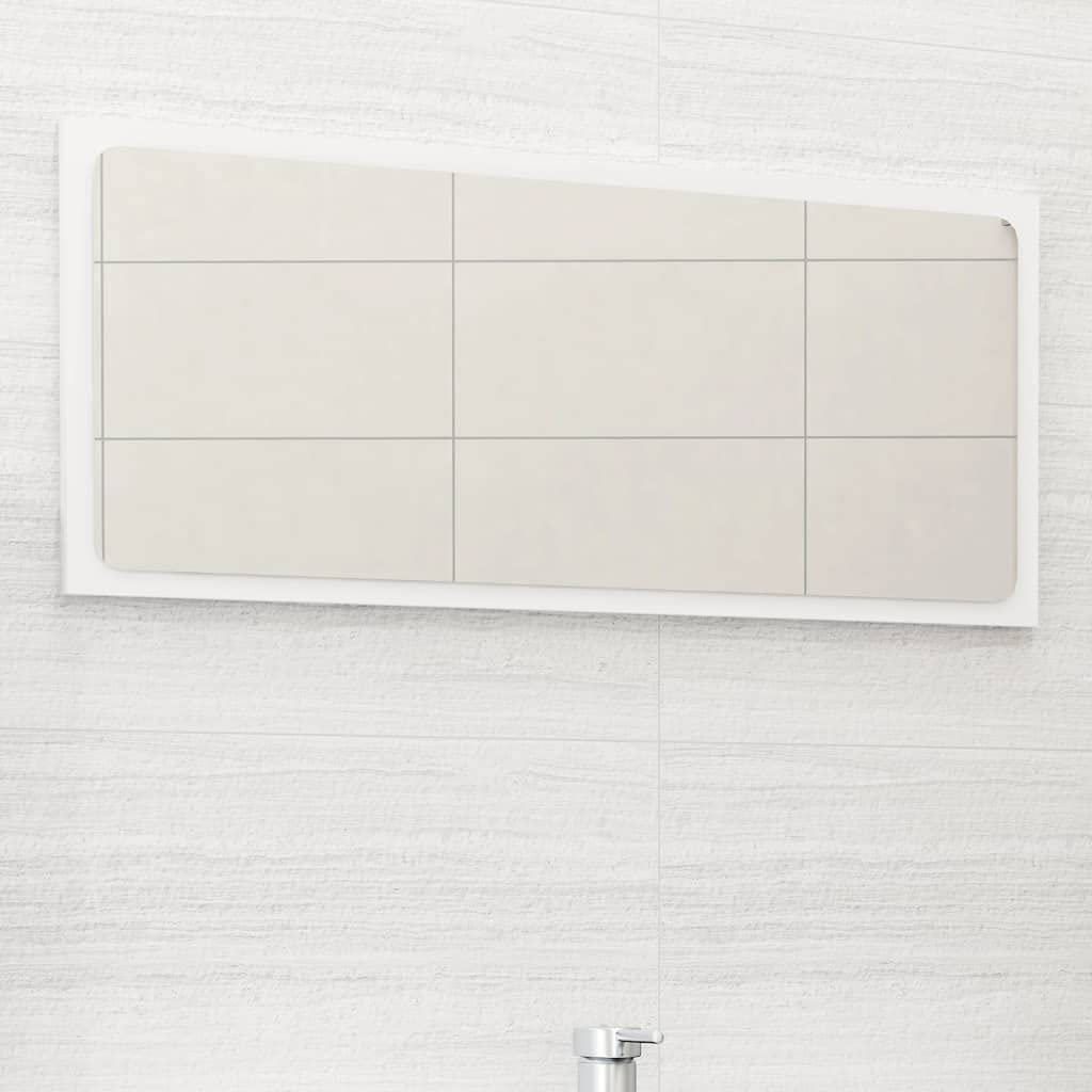 Modern White Bathroom Mirror - 31.5