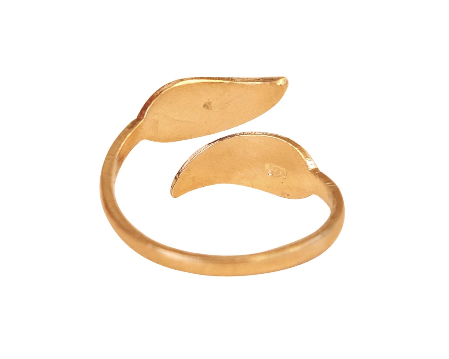 Handmade Adjustable Gold Wrap Leaf Toe Ring for Women - Yellow Gold Plated Sterling Silver Floral Open Design - Pinky & Knuckle Rings by MiYa Jewelry | Perfect for Beach, Summer & Boho Fashion