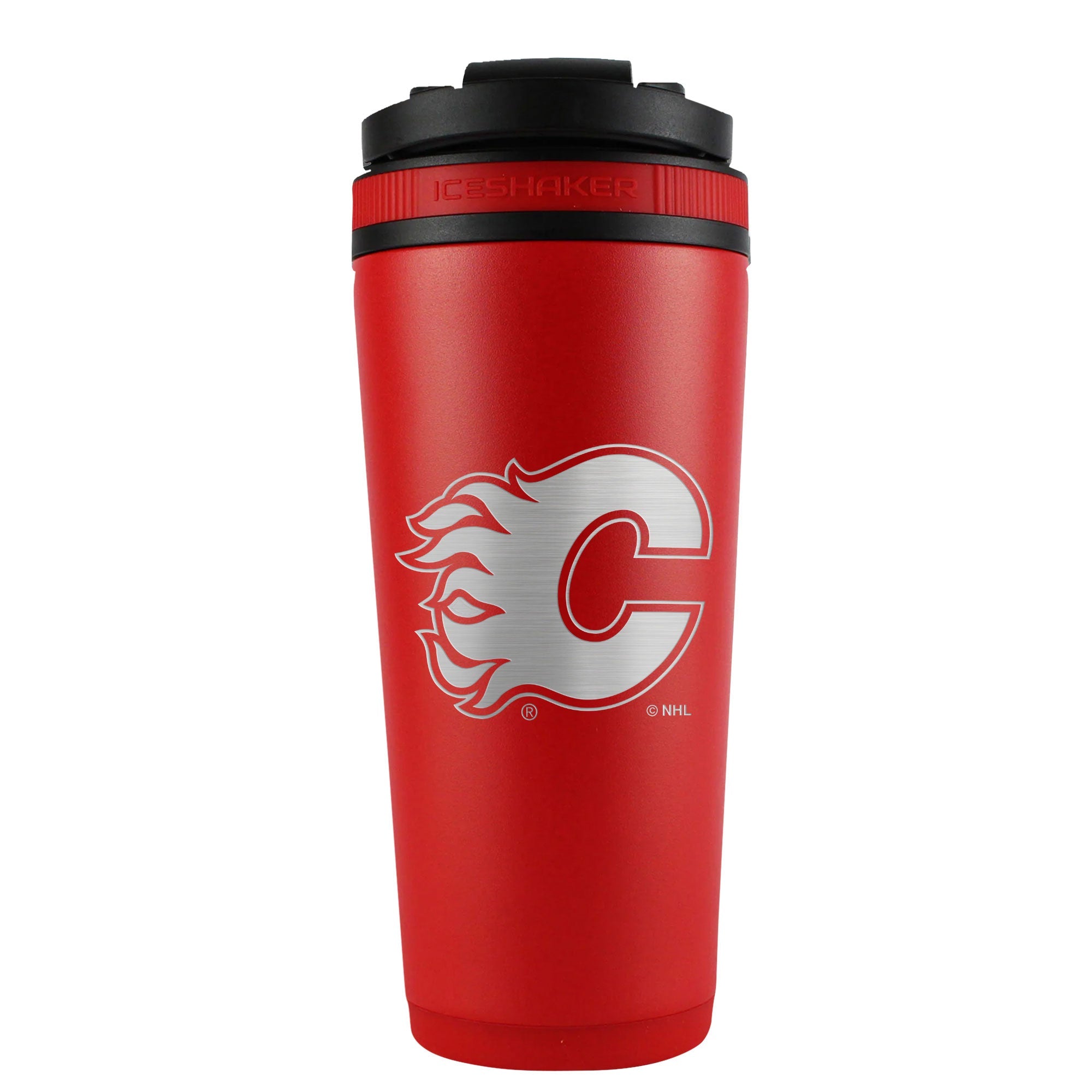 Officially Licensed Calgary Flames 26oz Stainless Steel Water Bottle - Insulated Tumbler for Cold Drinks, Perfect for Hockey Games, Gym & Outdoor Activities