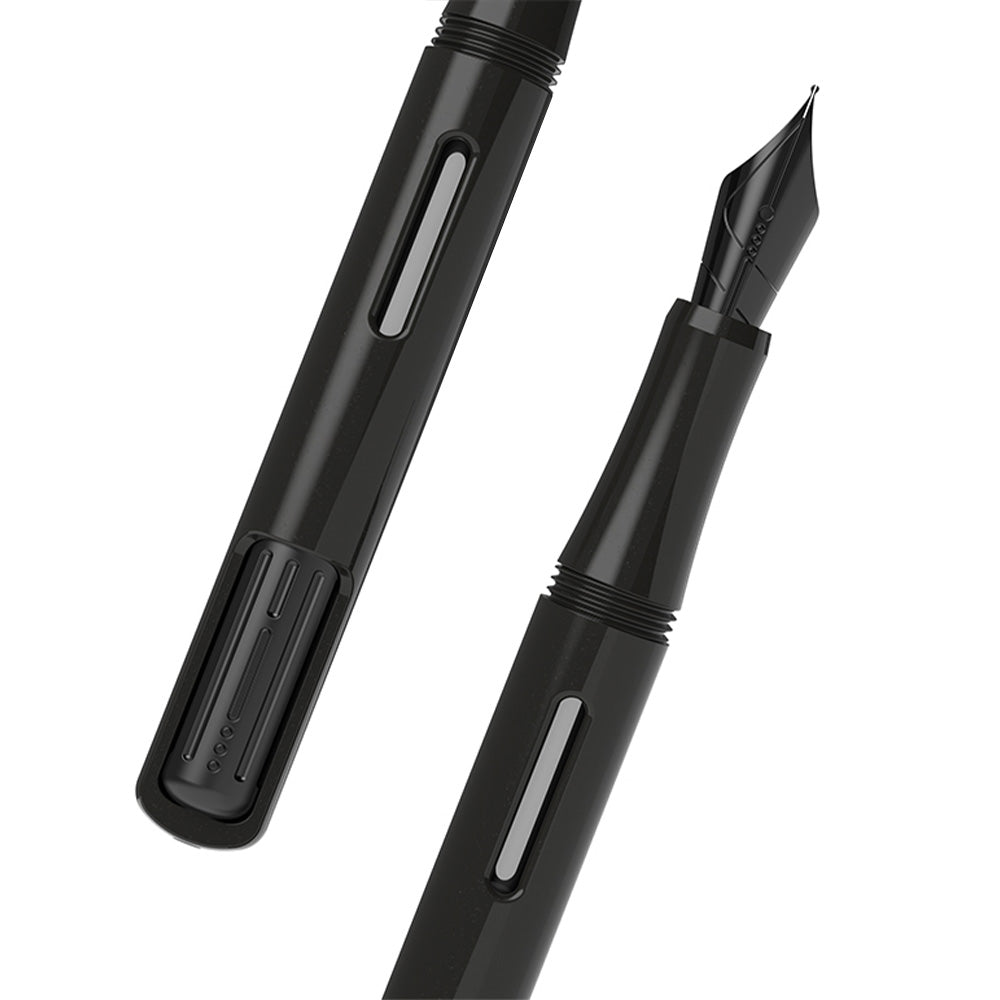 Premium Endless Captiva Stealth Fountain Pen - Smooth Writing Black Ink Pen for Professionals & Students - Perfect for Office, Journaling & Gift Giving