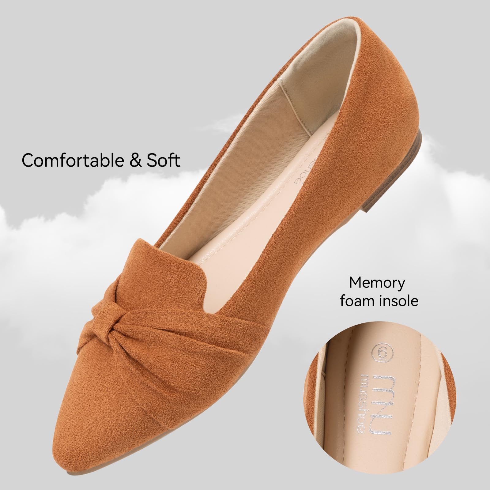 Comfortable Women's Slip-On Flat Shoes - MUSSHOE Casual & Dress Flats for Everyday Wear | Perfect for Office, Travel & Walking