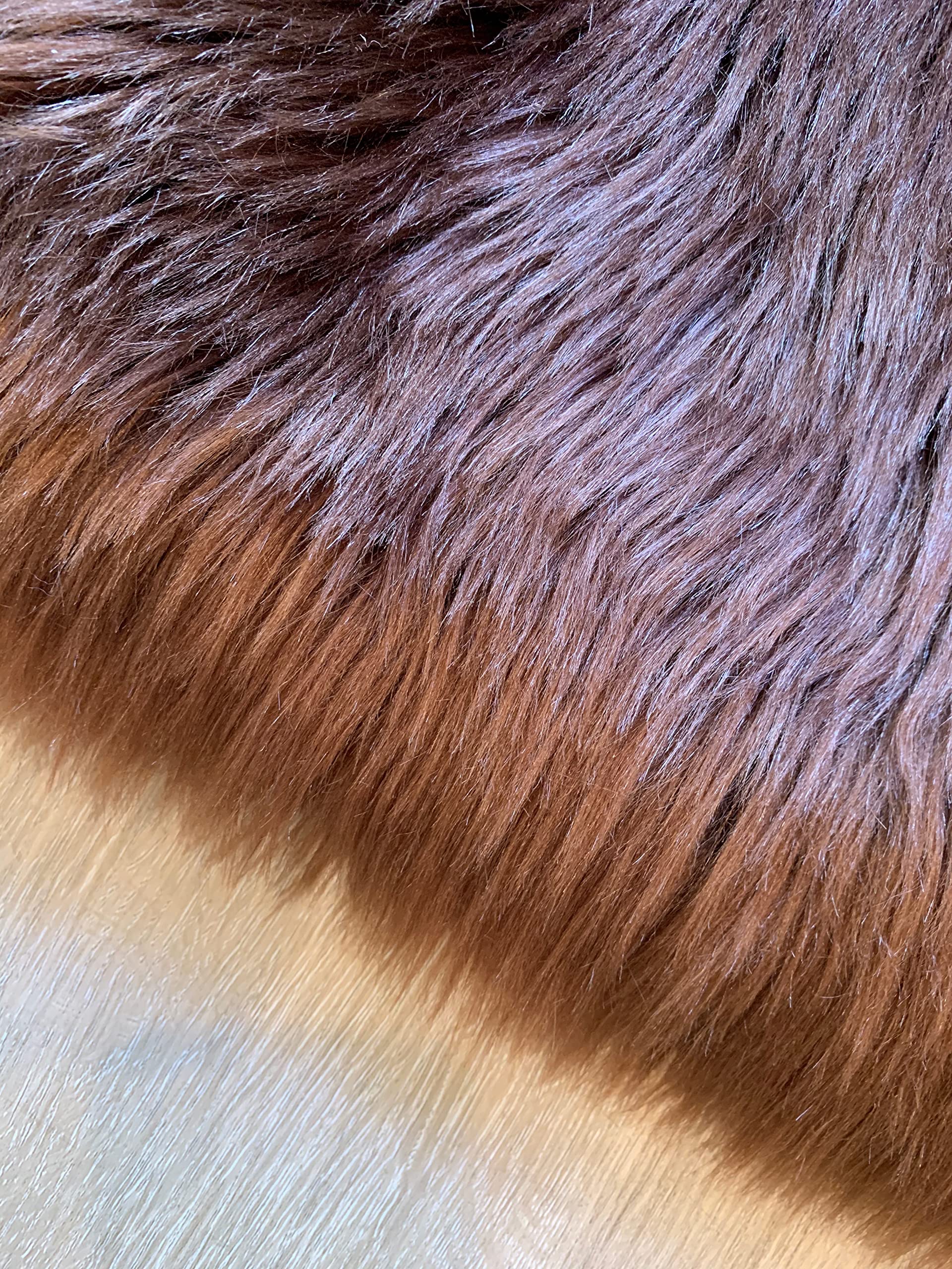 LAMBZY Faux Sheepskin Rug - Super Soft Hypoallergenic Shaggy Carpet for Living Room, Nursery, Bedroom & Sofa - 6'x8' Brown Octo 8 Pelts - Cozy Home Decor, Perfect for Kids Play Area & Winter Floor Warmth