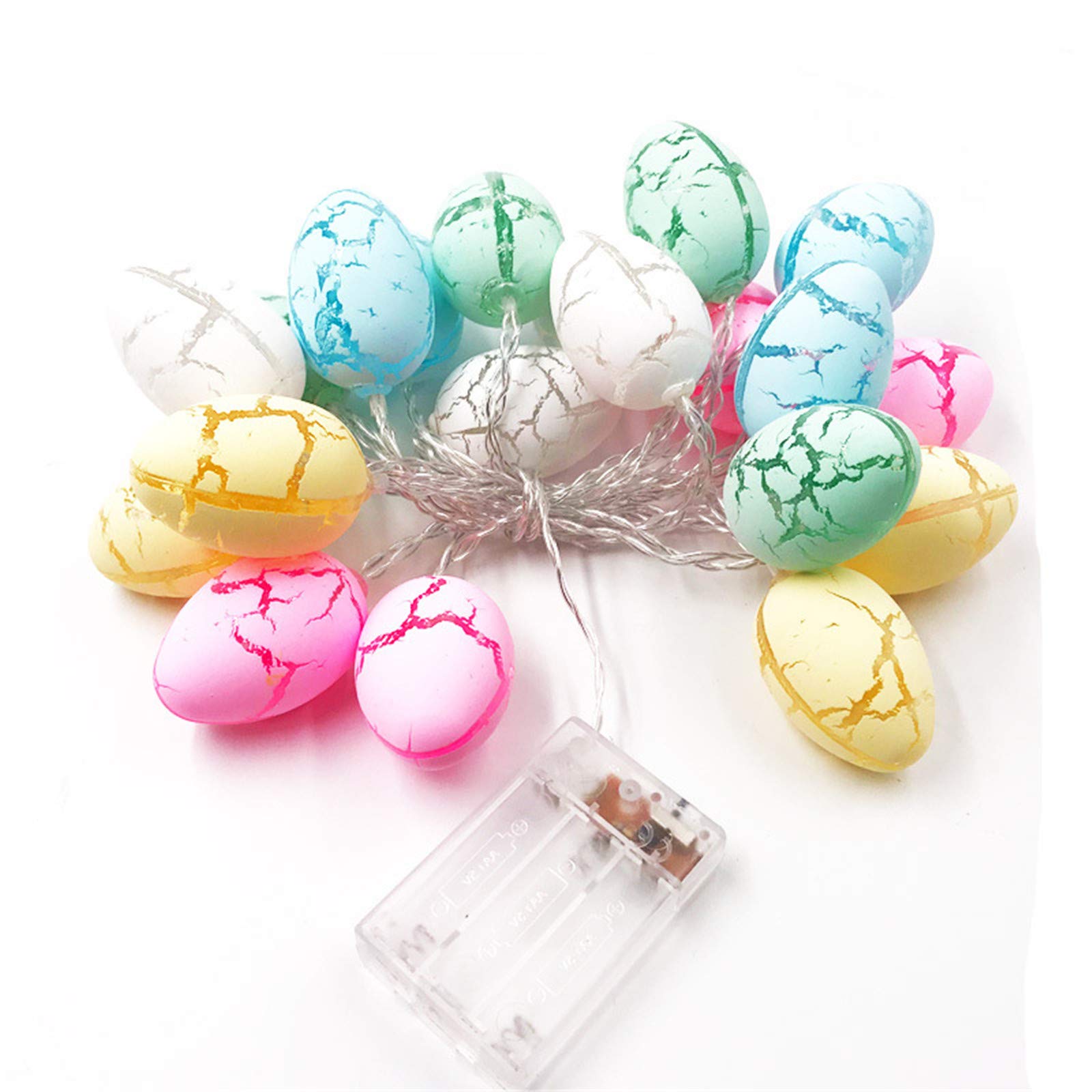 GREENSTORE Easter Egg LED String Lights - 10.8FT Battery Operated Fairy Lights with Mix-Color Egg Decorations for Easter Tree, Home, Party, Wedding & Banister | Indoor/Outdoor Holiday Decor & Festive Lighting