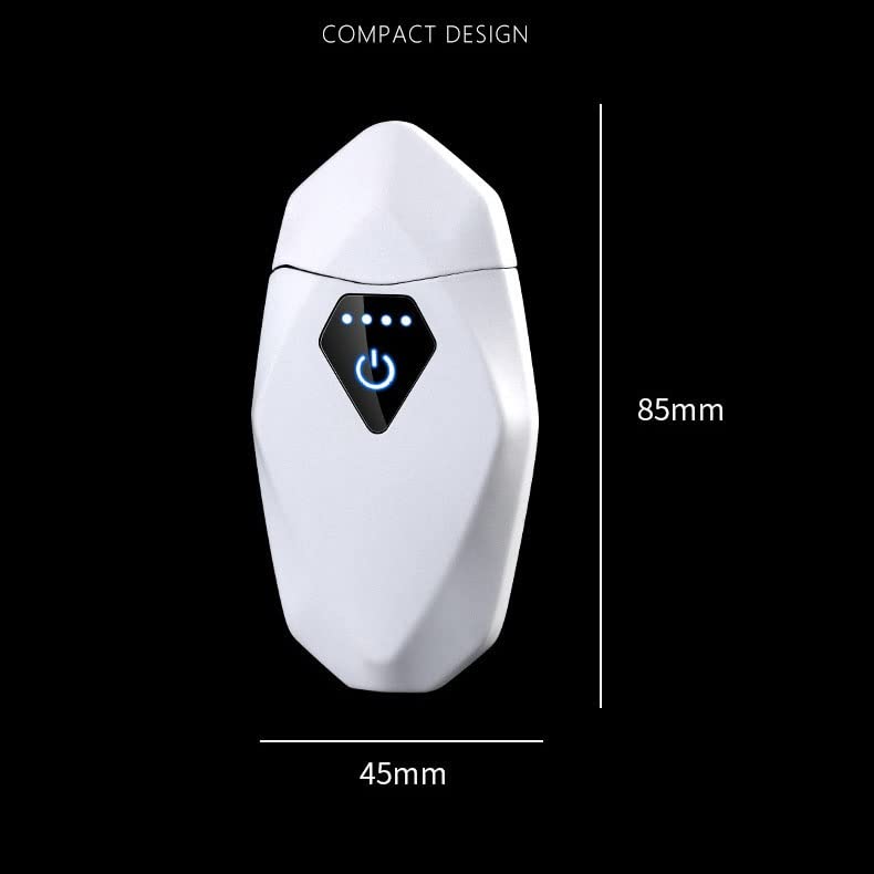 Premium USB Rechargeable Plasma Arc Lighter - Windproof Flameless Electric Lighter with Dual Arc Technology, Perfect Gift for Men & Women (White) - Ideal for Camping, Hiking, Outdoor Adventures & Everyday Use