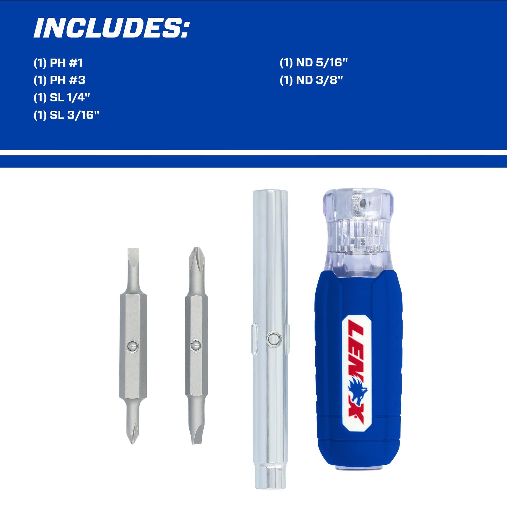 LENOX 6-in-1 Multi-Bit Screwdriver Set with Magnetic Tips - LXHT68005 | Perfect for Home Repairs, DIY Projects & Professional Use