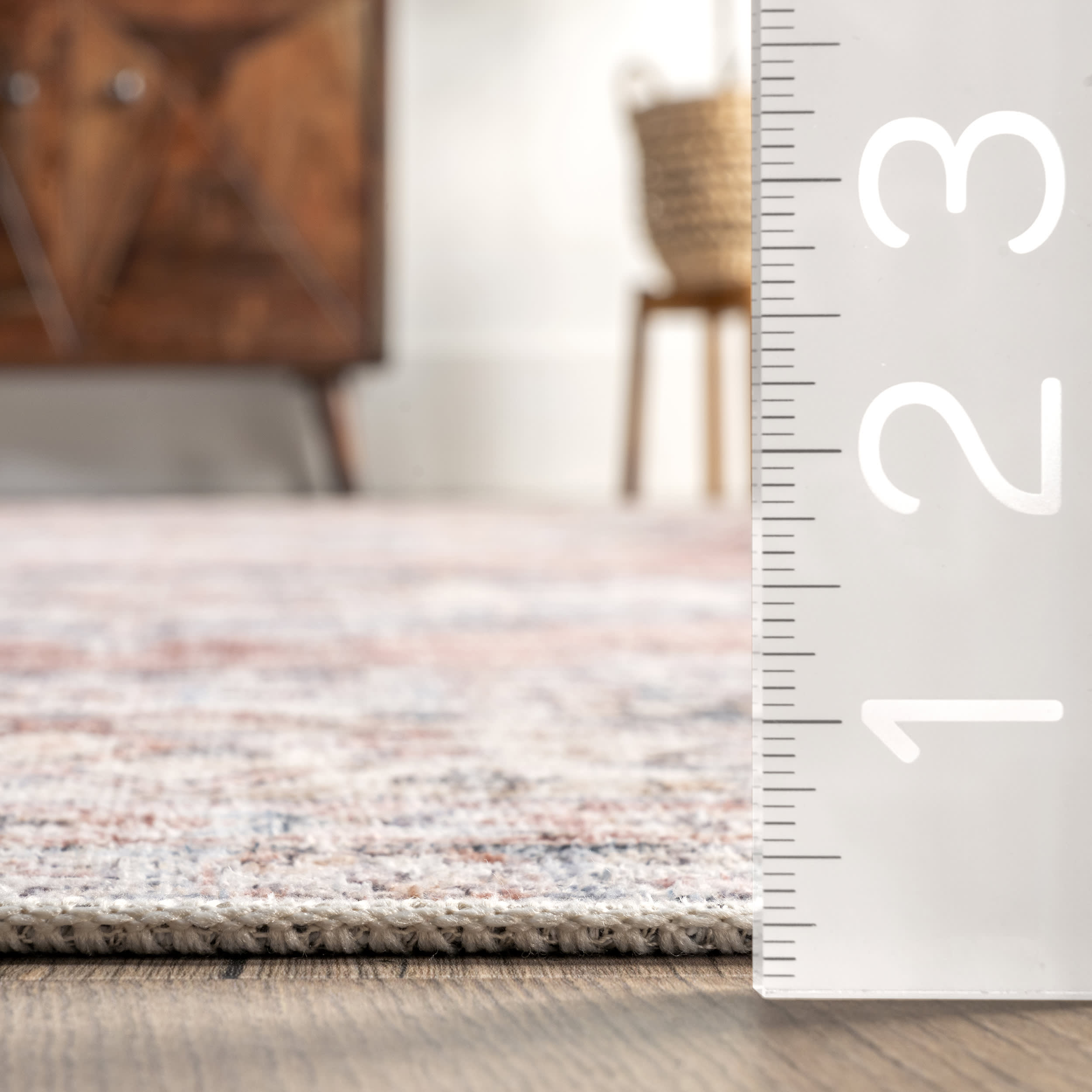 Zia Persian Spill Proof Washable Rug - Non-Slip Indoor Outdoor Area Rug - Brick Red - Perfect for Living Room, Bedroom, Kitchen & High Traffic Areas