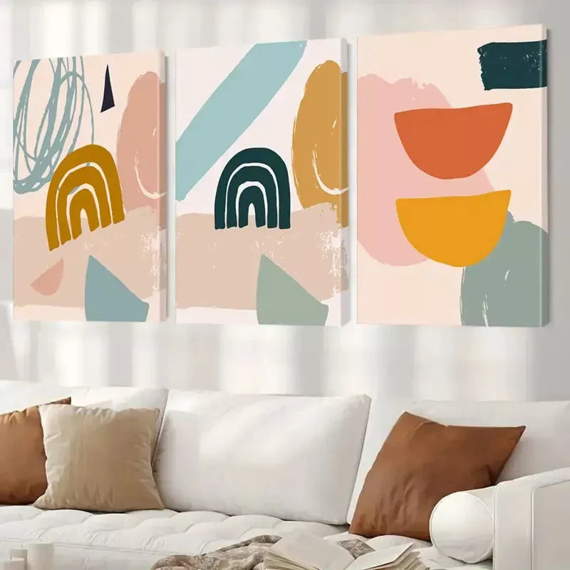 3-Piece Abstract Anime Art Minimalist Wall Decor Set - Framed Canvas Prints 50x70cm | High Quality Australian Made | Ready to Hang | Perfect for Living Room, Bedroom & Office Decor