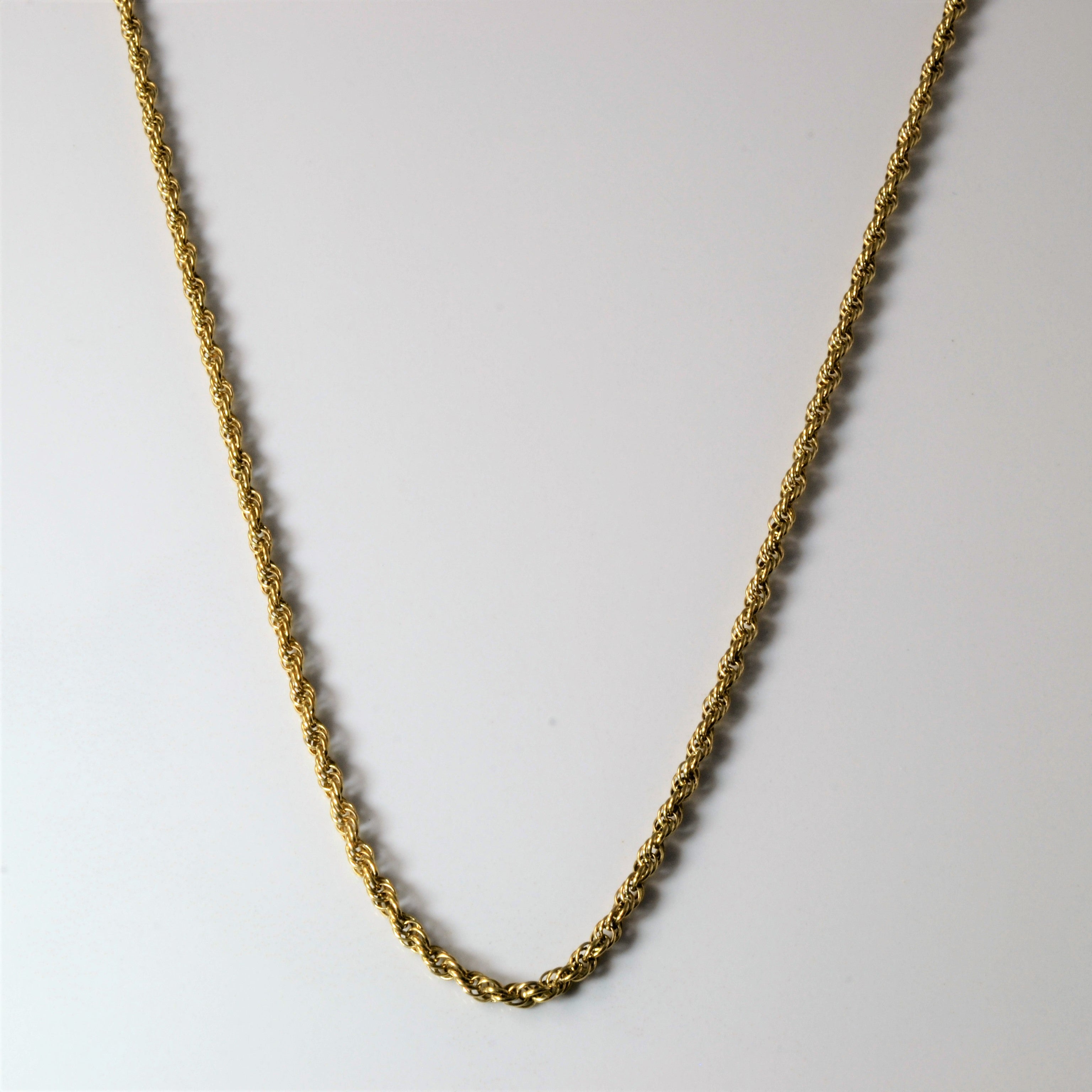 10k Yellow Gold Rope Chain Necklace - 17 Inch Solid Gold Rope Chain for Men & Women - Perfect for Layering, Gifts, and Everyday Wear