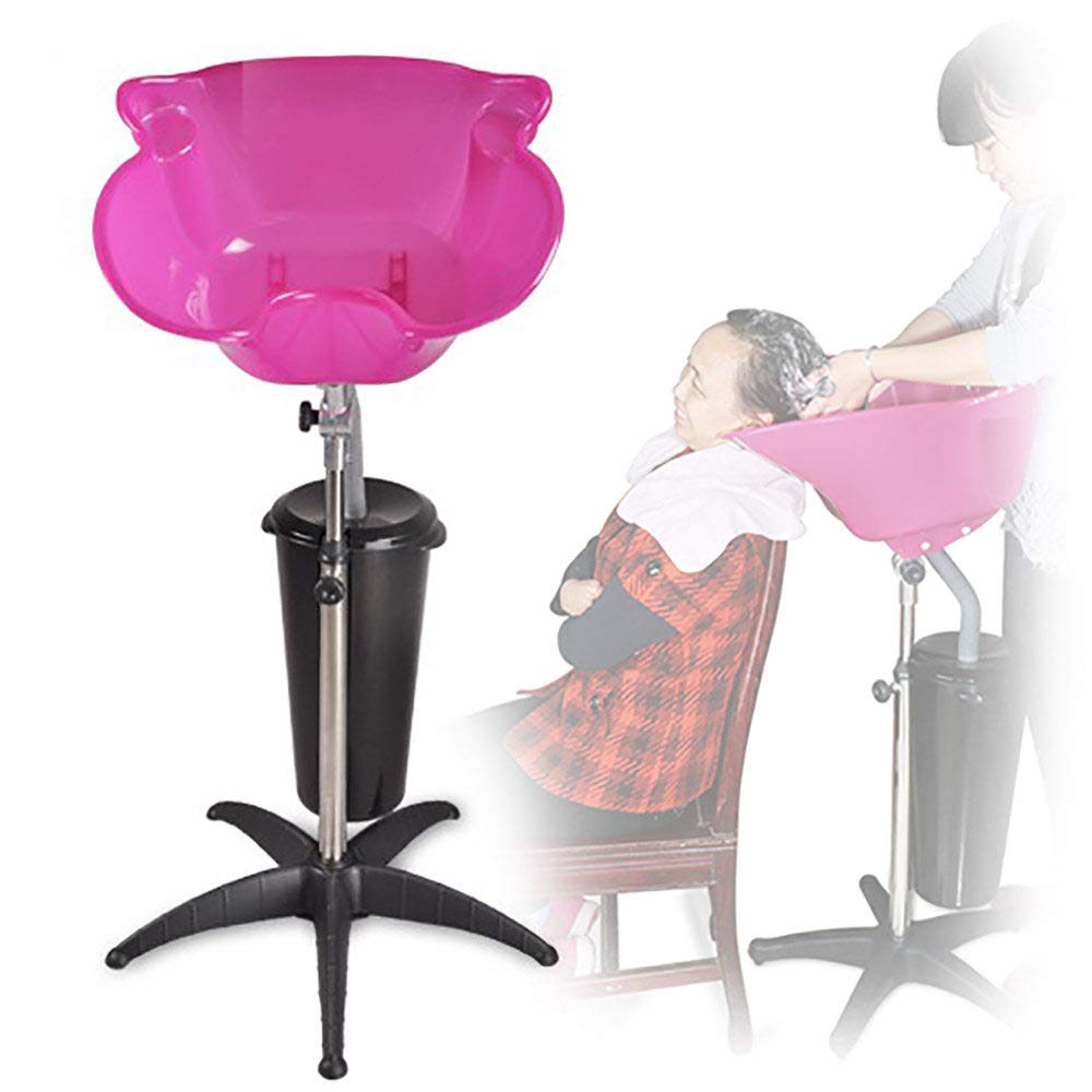Adjustable Rotating Vertical Shampoo Basin for Elderly & Pregnant Women - Portable Hair Washing Tray with Drainage, Pink - Perfect for Home Salon, Bedside Hair Care & Post-Surgery Washing Needs