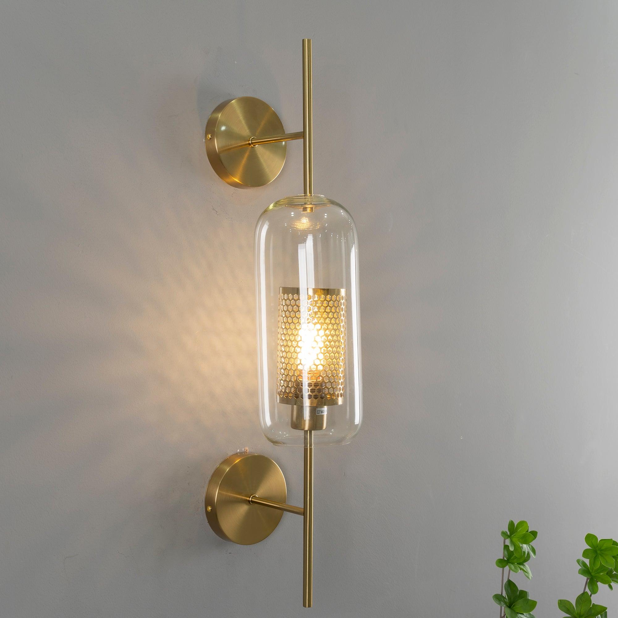 Chiswick Modern Glass Wall Light - Sleek Indoor/Outdoor Sconce for Living Room, Bedroom, Hallway & Patio Lighting