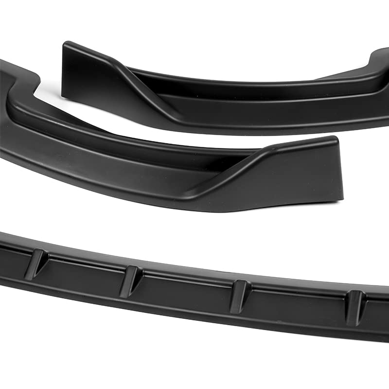 3PCS Front Bumper Lip Kit for 2013-2020 Nissan 370Z - GT-Style Splitter, Spoiler & Air Dam Chin Diffuser - Unpainted Matte Black - Enhances Aerodynamics & Protects Bumper (Perfect for Street Racing & Car Shows)