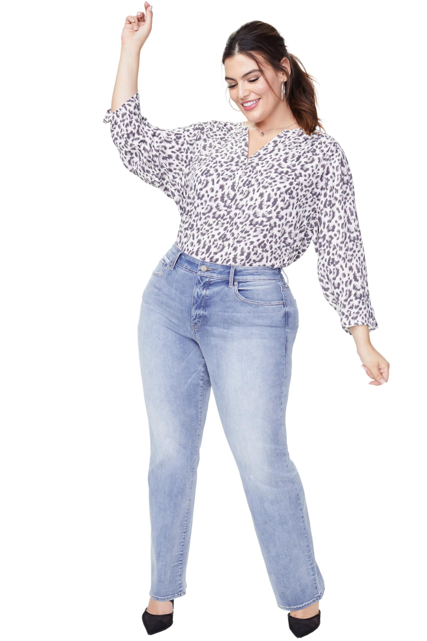 NYDJ Women's Plus Size Marilyn Straight Leg Jeans - Comfortable Stretch Denim Pants for Curvy Figures | Perfect for Casual Wear, Office & Everyday Outfits