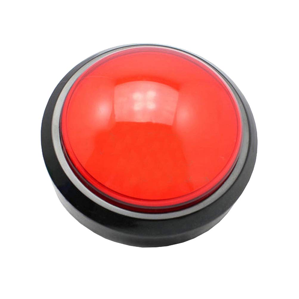 NUOBESTY Arcade Push Button Game Buzzer with Lights & Sound - Red Interactive Quiz Buzzer for Kids & Adults, Perfect for Family Game Nights & Trivia Contests