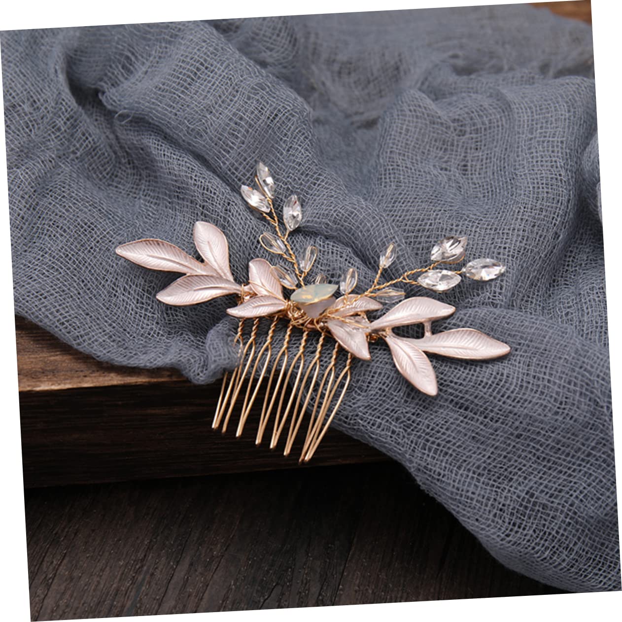 Elegant Rhinestone Leaf Wedding Hair Comb - Handmade Zinc Alloy Bridal Headpiece for Bride, Bridesmaids & Special Occasions | Perfect for Weddings, Proms & Formal Events