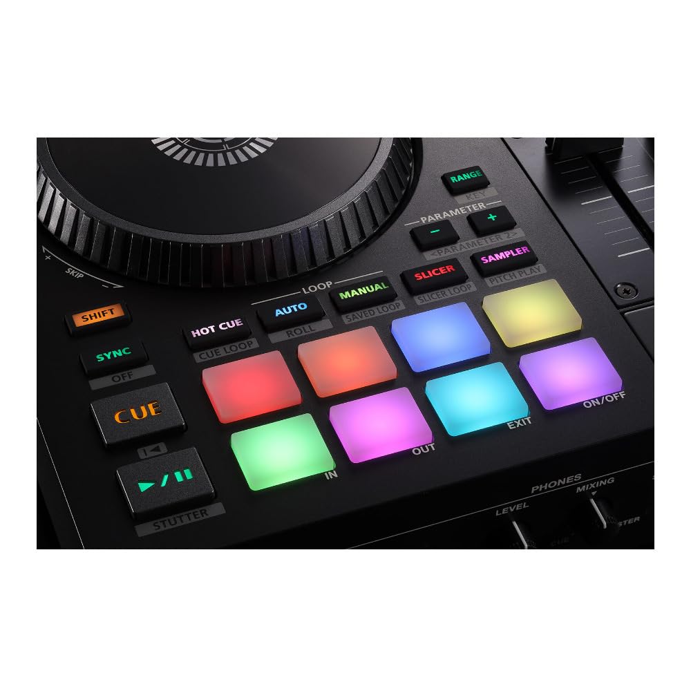 Roland DJ-707M Professional 4-Channel Serato DJ Controller for Live Performances & Club Mixing | USB-Powered DJ Equipment with 4-Deck Control for Seamless Transitions