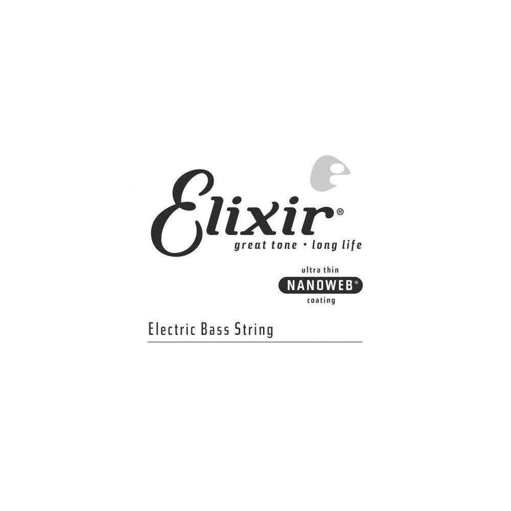 Elixir Strings Electric Bass Guitar Strings - NANOWEB Coating, .105 Gauge, Long Scale - Perfect for Rock, Jazz & Studio Recording