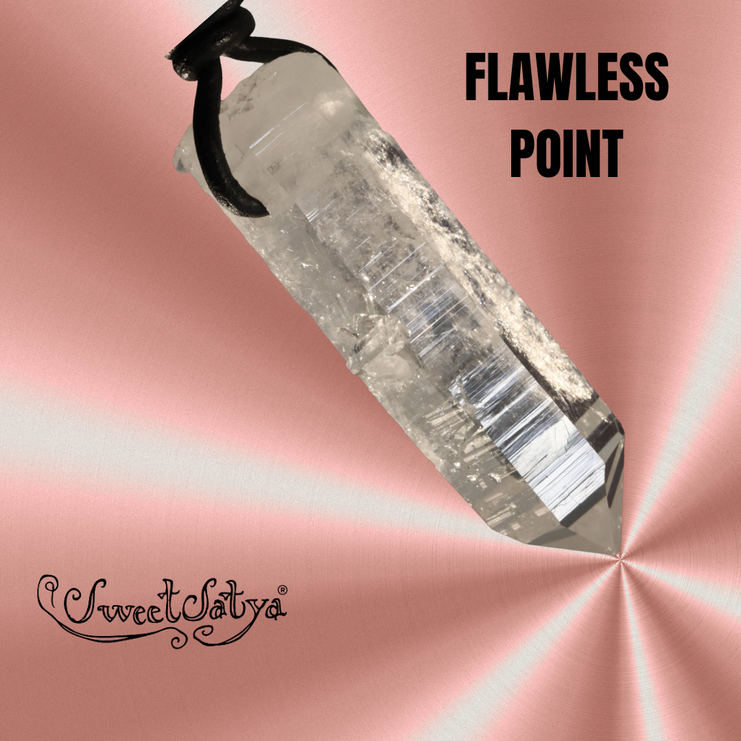 Natural Arkansas Clear Quartz Pendant Necklace - Healing Crystal Jewelry for Meditation, Energy Cleansing & Spiritual Protection