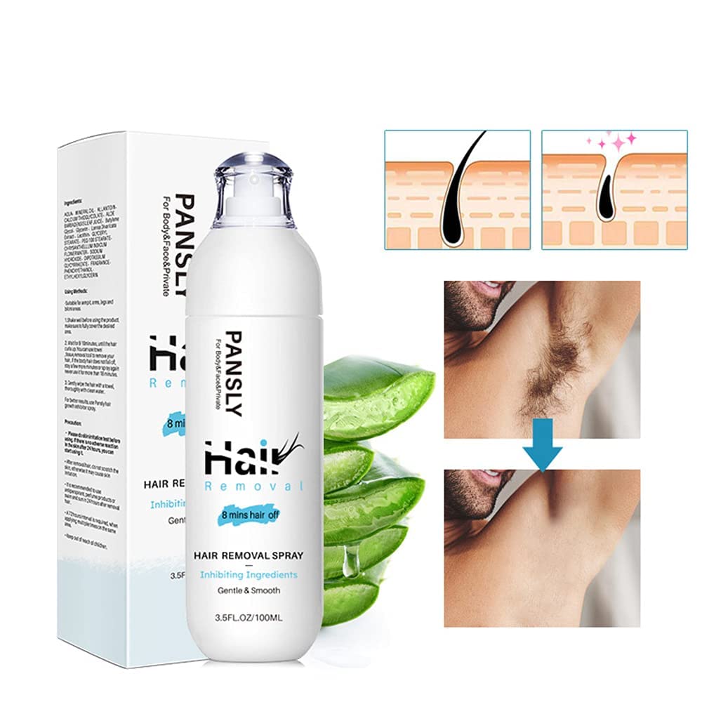 100ML Hair Removal Spray for Women & Men - Gentle Depilatory Spray for Legs, Arms, Face, Underarms & Bikini Area - Non-Irritating Formula for Smooth Skin - Perfect for Home Use & Travel