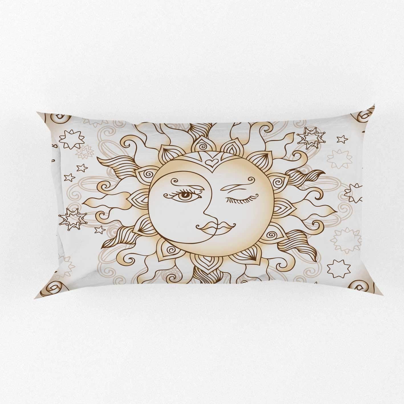 Bohemian Sun and Moon Duvet Cover Set Twin Size - Luxury Mandala Print Comforter Cover for Kids, Girls, Teens & Adults | Celestial Bedroom Decor with Boho Galaxy Stars Design | Perfect for Cozy Nights, Guest Rooms & Boho-Chic Bedroom Themes