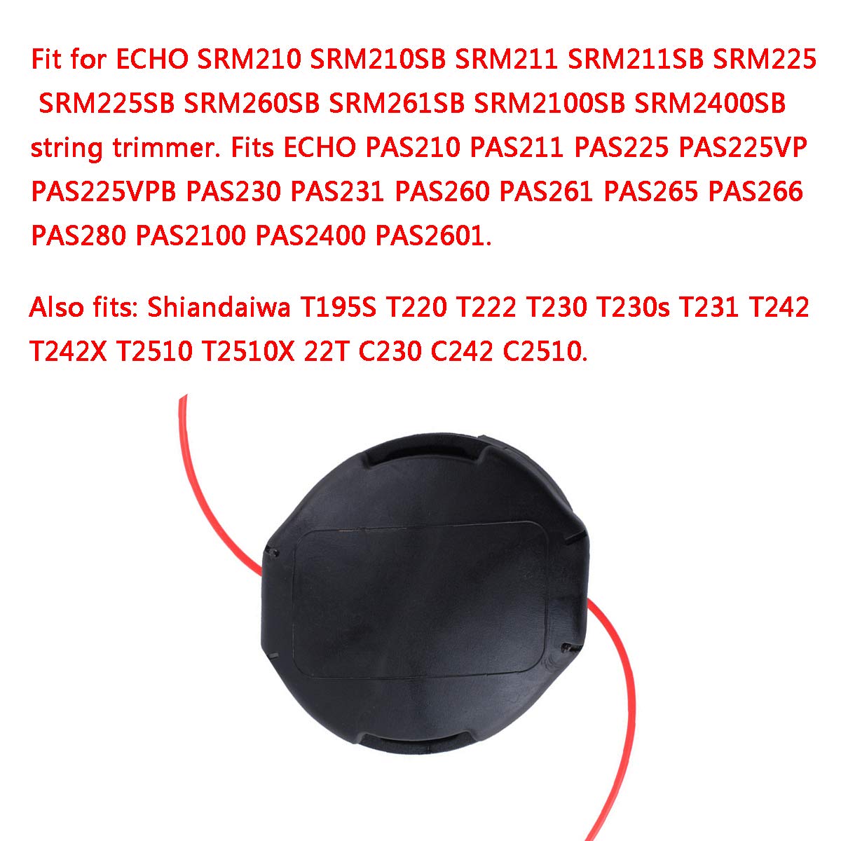 Echo SRM 225 Trimmer Head Replacement - Compatible with SRM210, SRM210SB, SRM211, SRM211SB, SRM225SB, SRM260SB String Trimmers - Includes Speed-Feed 400 Bump Head, Wear Cap, Spool Cover & Spring - Perfect for Lawn Care and Yard Maintenance