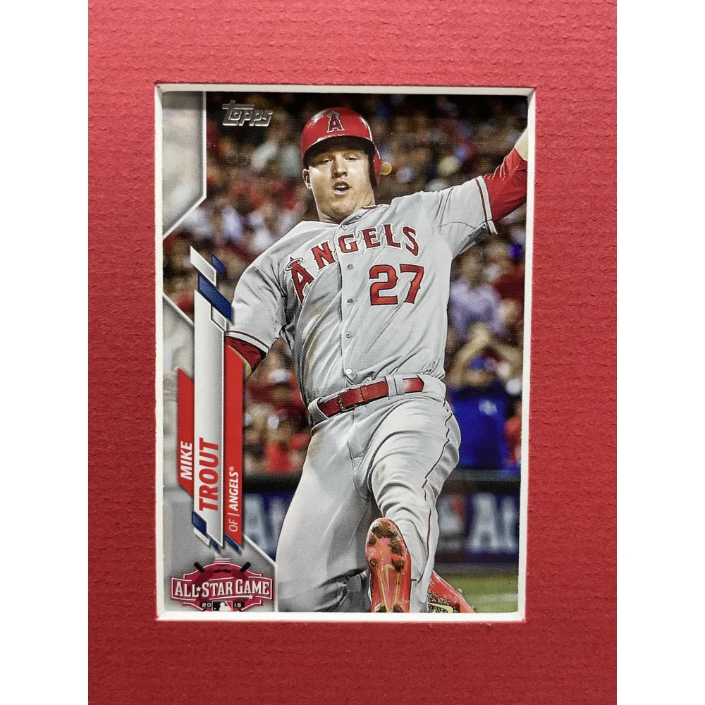 Mike Trout Framed 10 Baseball Card Collage Lot - Los Angeles Angels MLB Memorabilia - Perfect for Sports Fans, Collectors & Home Office Decor
